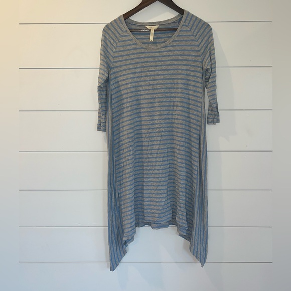 Matilda Jane Dresses & Skirts - SOLD MATILDA JANE Blue Gray Her Majesty Striped Dress Womens Large Handkerchief